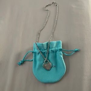 Authentic Tiffany and company necklace. Size small. Blue trim pendant